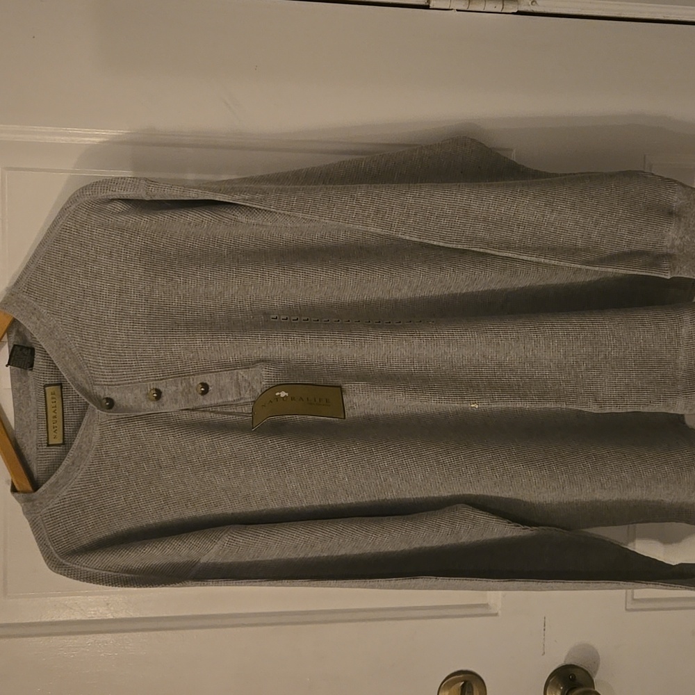 NATURAL LIFE Gray Henley Long Sleeve